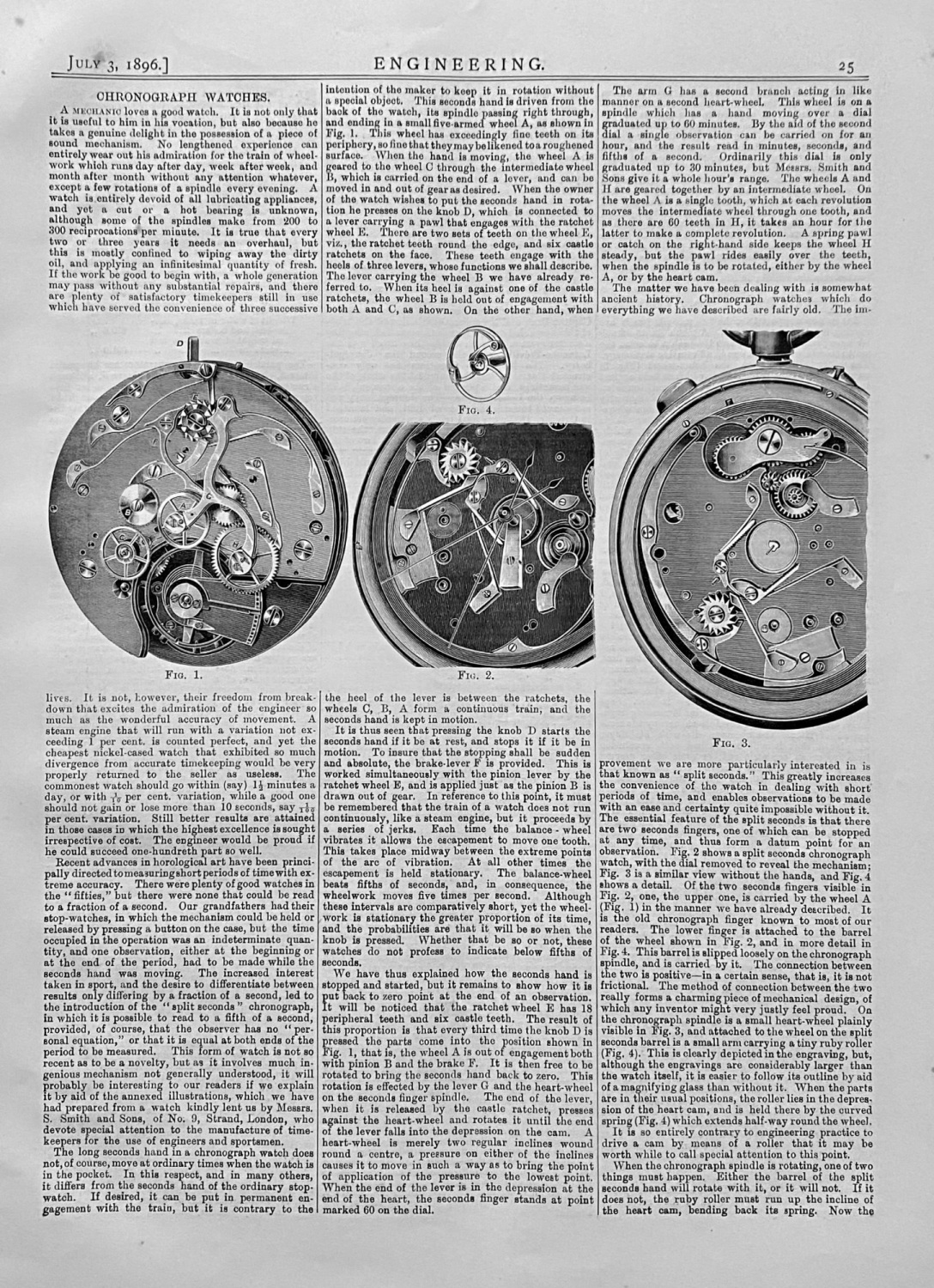 Chronograph Watches.  1896.