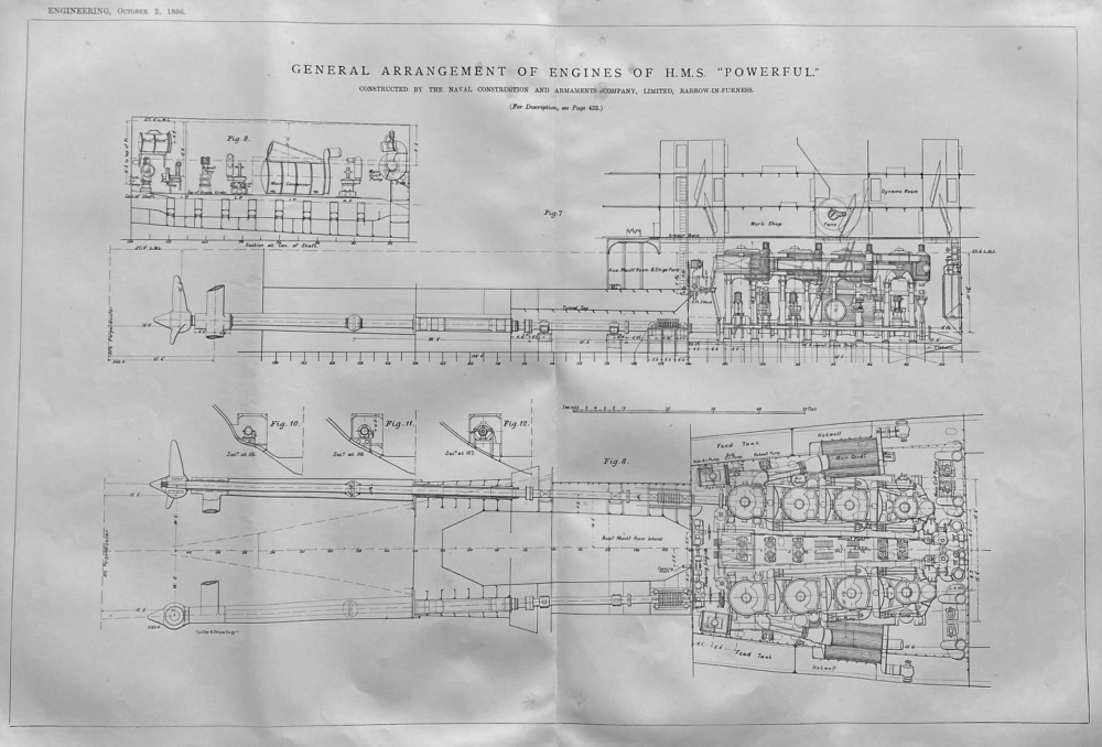 Triple-Expansion Engines of H.M.S. "Powerful."  1896.