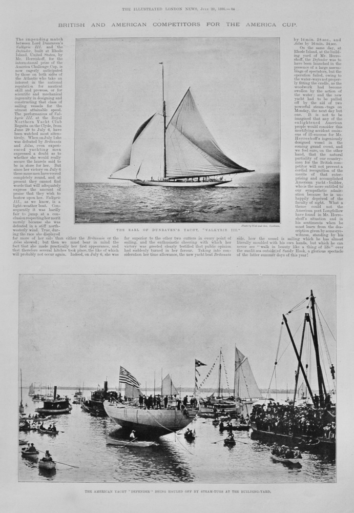 British and American Competitors for the America Cup - 1895