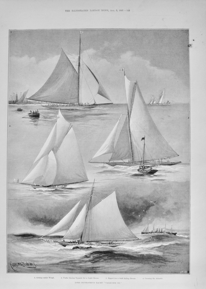 Lord Dunraven's Yacht "Valkyrie III" - 1895