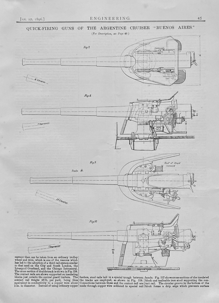 Quick-Firing Guns of the Argentine Cruiser  "Buenos Aires."
