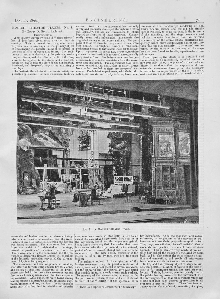 Modern Theatre Stages.- No. 1.  1896.