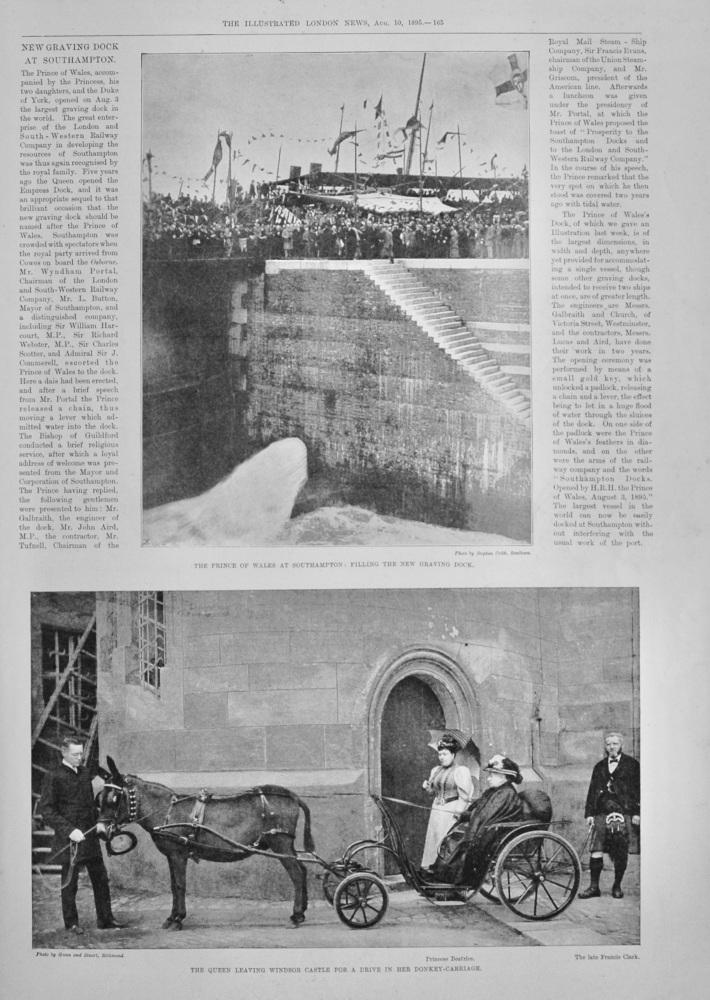 New Graving Dock at Southampton - 1895
