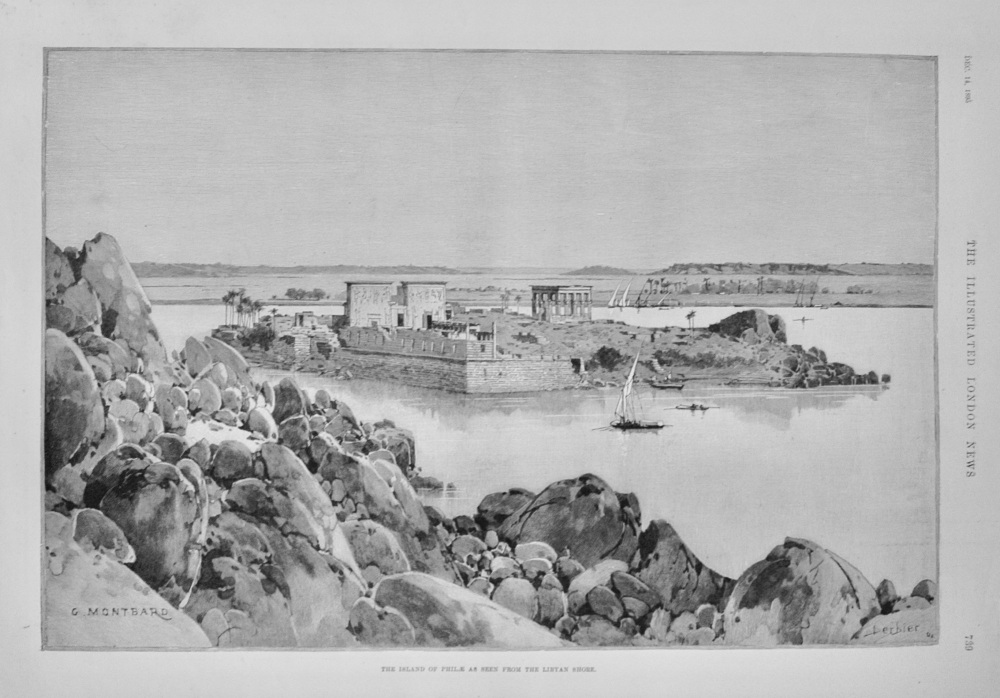 The Island of Philae as seen from the Libyan Shore - 1895