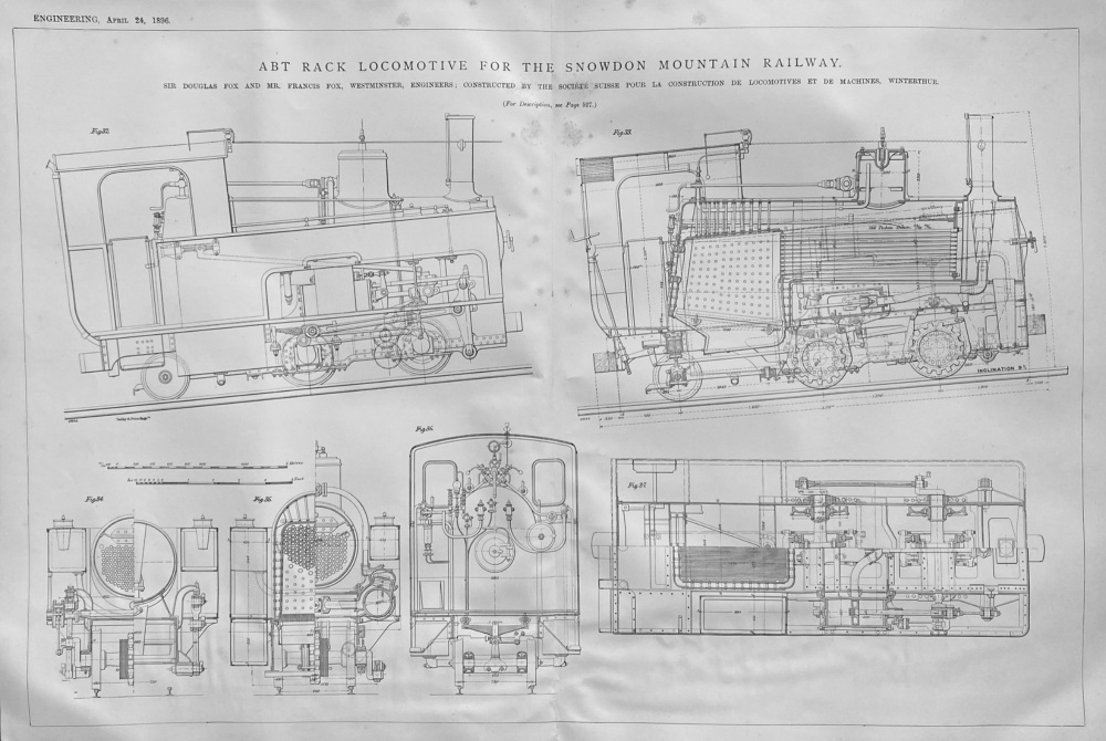 ABT Rack Locomotive for the Snowdon Mountain Railway.  1896.