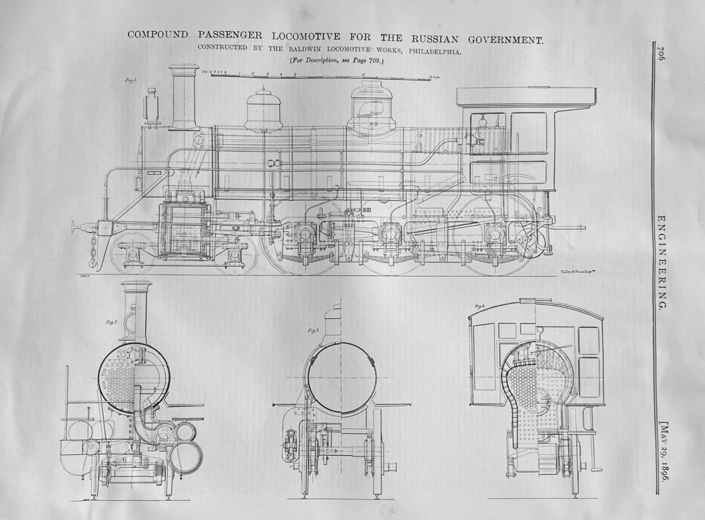 Compound Passenger Locomotive for the Russian Government.  1896.