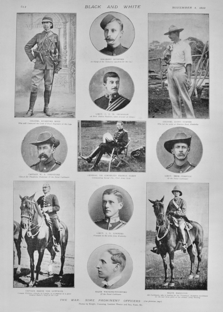 The War: Some Prominent Officers - 1899
