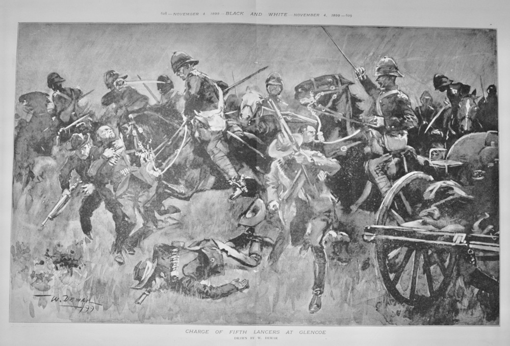 Charge of Fifth Lancers at Glencoe - 1899