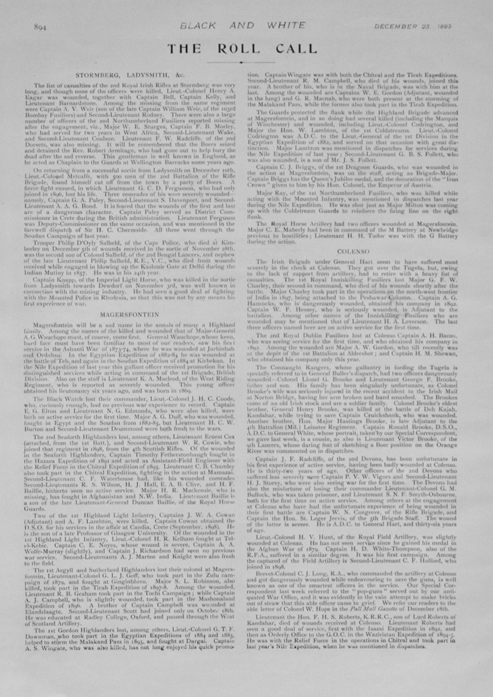 The Roll Call - 1899