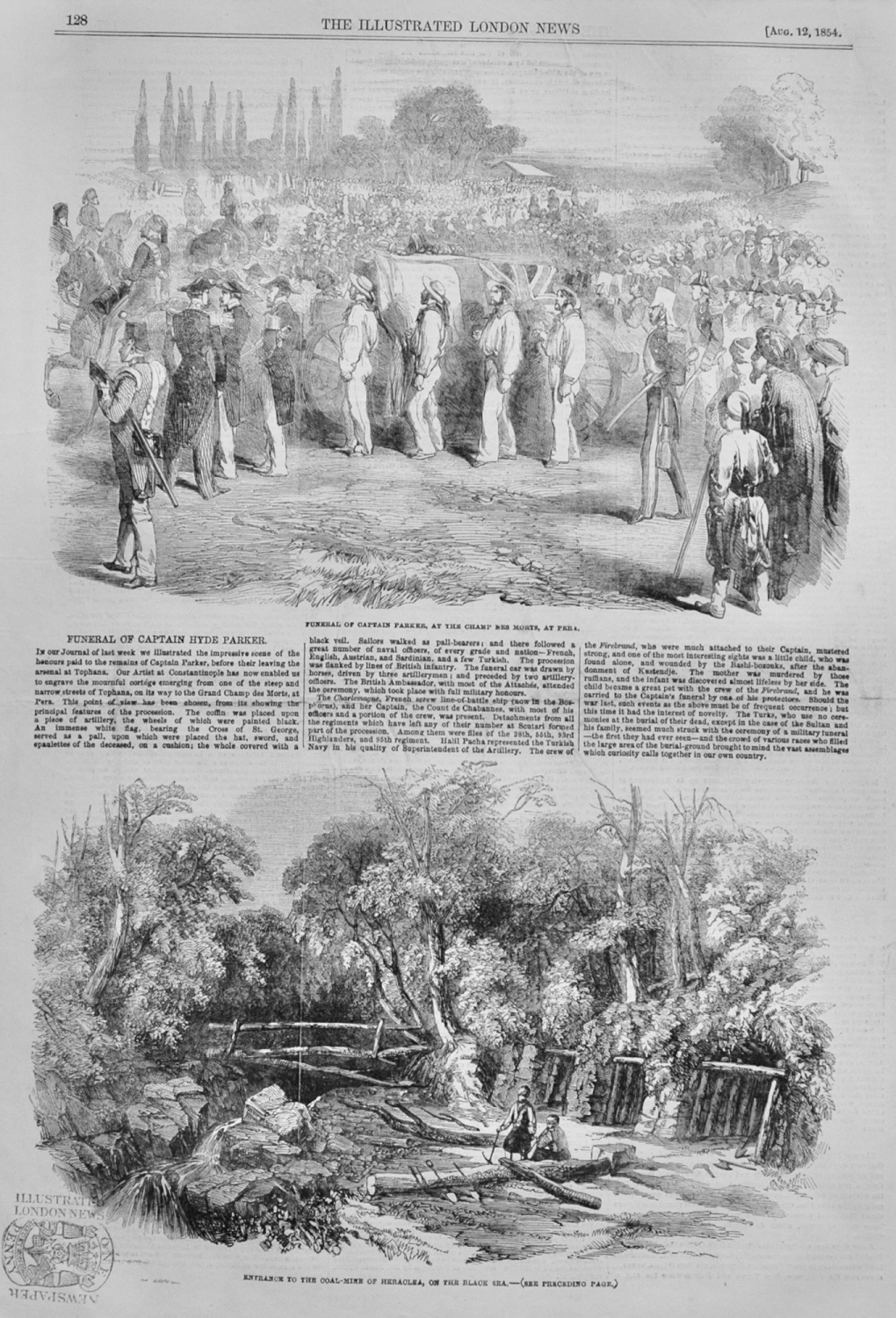 Funeral of Captain Hyde Parker - 1854