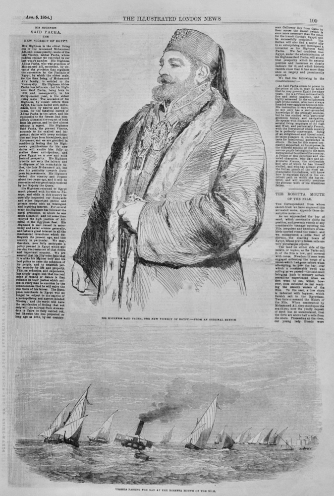 Said Pacha of Egypt - 1854