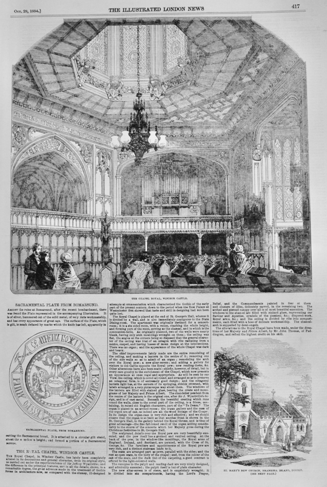 The Royal Chapel, Windsor Castle - 1854