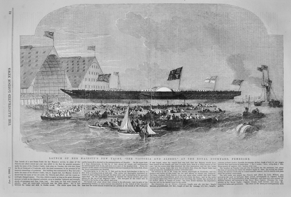 Launch of Her Majesty's New Yacht, "The Victoria and Albert" - 1855