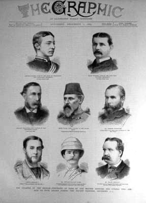 Disaster in the Sudan, - Portraits of some of the British Officers and others who are said to have fallen during the recent Fighting. 1883