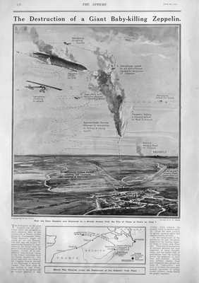 Destruction of a Giant Baby-Killing Zeppelin.  1915.
