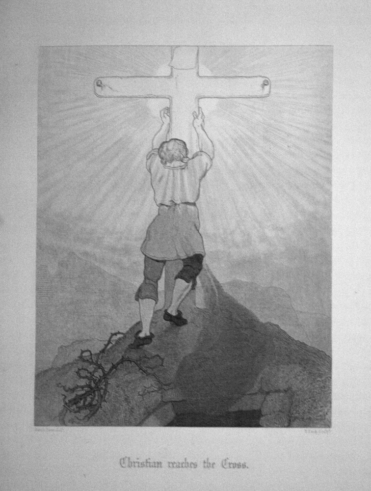 Christian reaches the Cross. (Pilgrim's Progress)
