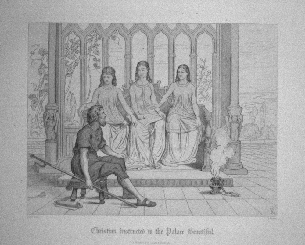 Christian instructed in the Palace Beautiful. (Pilgrim's Progress)
