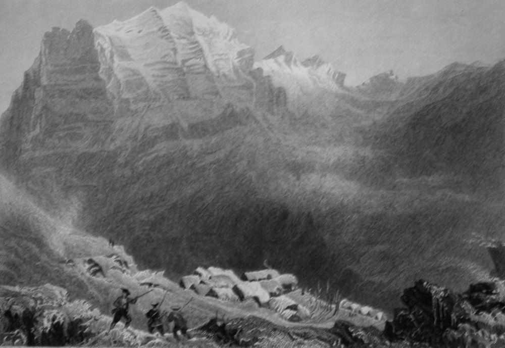 Dormeilleuse, High Alps, the Scene of Felix Neffs Labours. 1845c. (Switzerland)