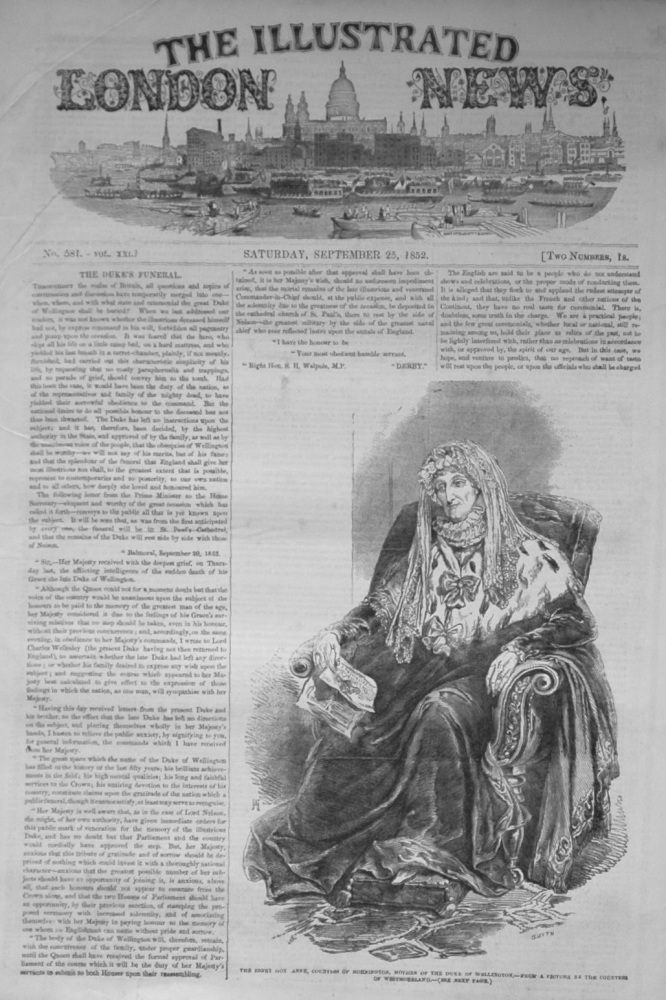 Illustrated London News, September 25th, 1852.