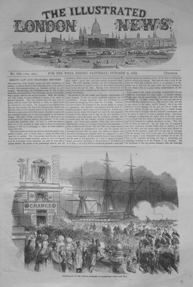 Illustrated London News,  October 9th, 1852.