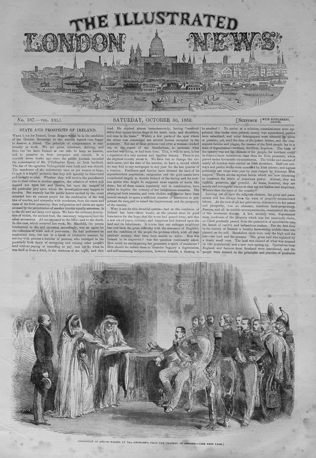 Illustrated London News October 30, 1852.