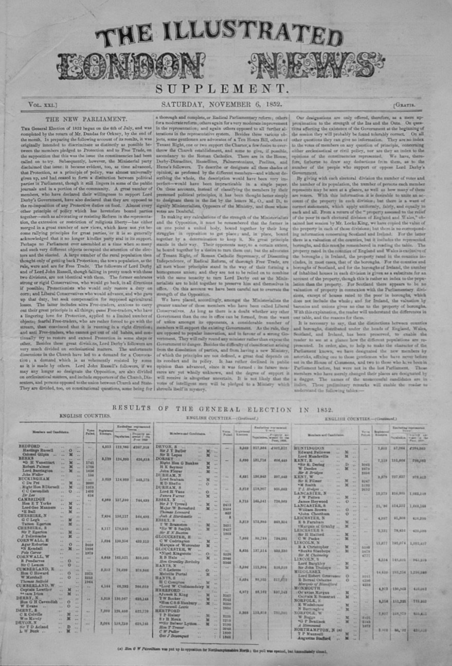Illustrated London News November 6, 1852. (Supplement)