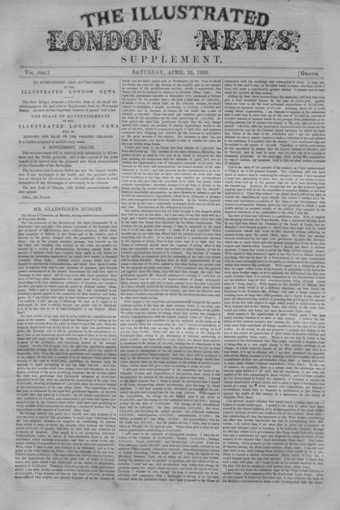 Illustrated London News, April 23rd, 1853. (Supplement)