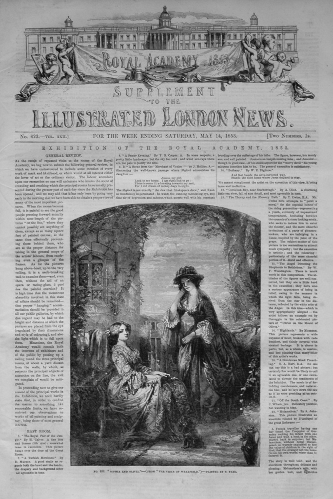 Illustrated London News (Royal Academy 1853 Supplement.) For May 14th, 1853.