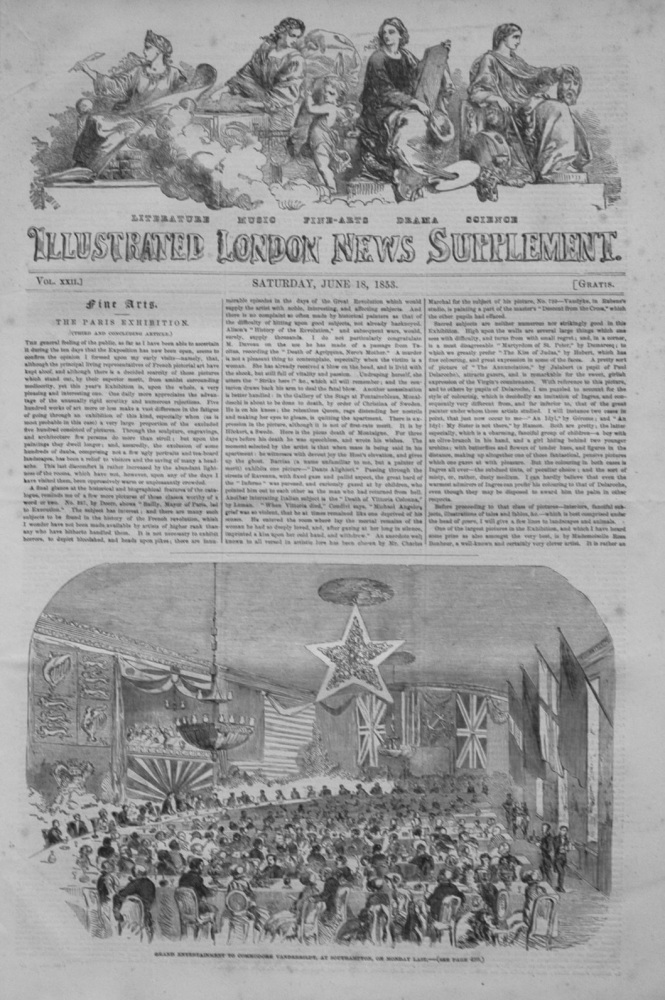 Illustrated London News (Supplement)  June 18th, 1853.