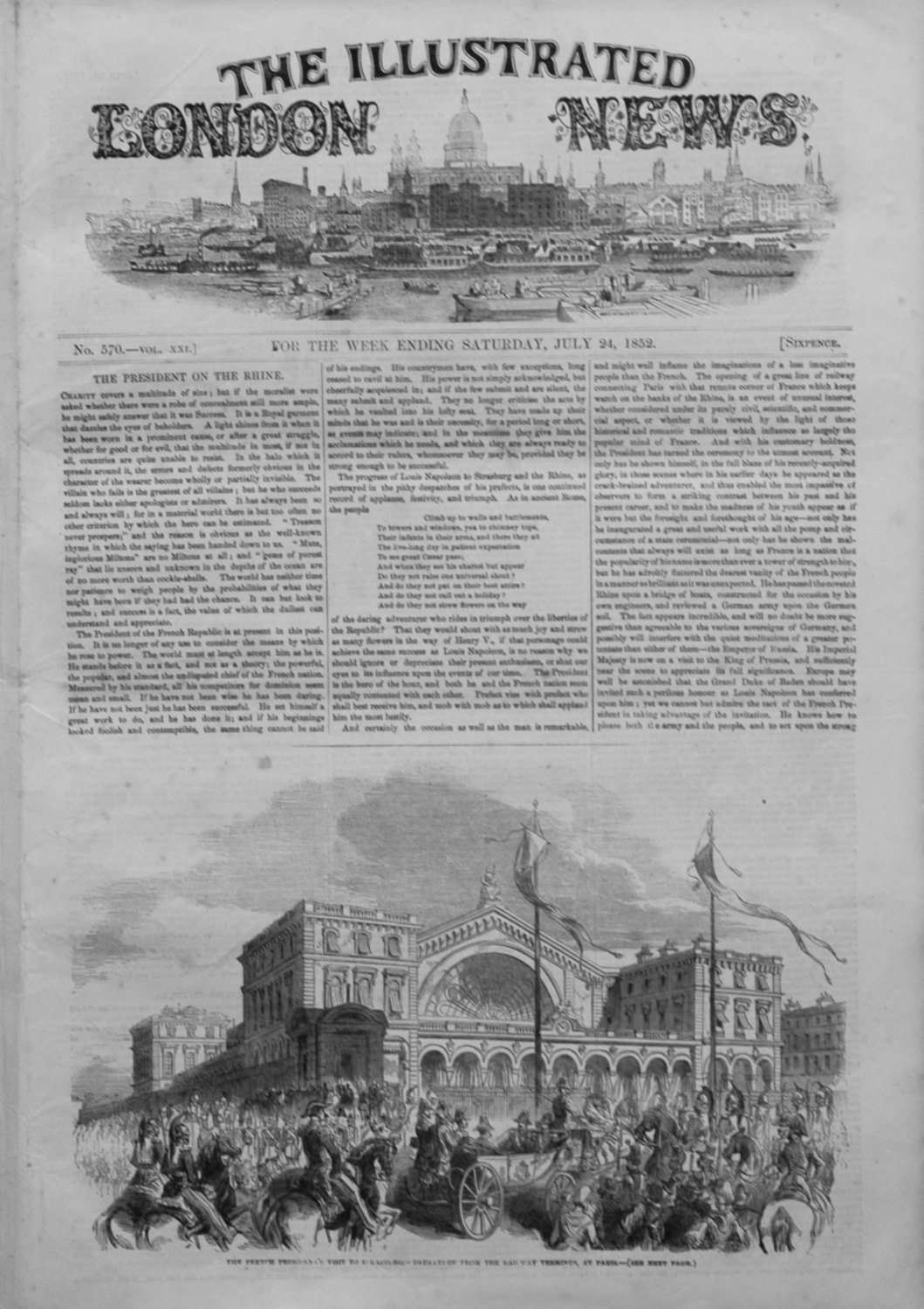 Illustrated London News July 24th 1852.