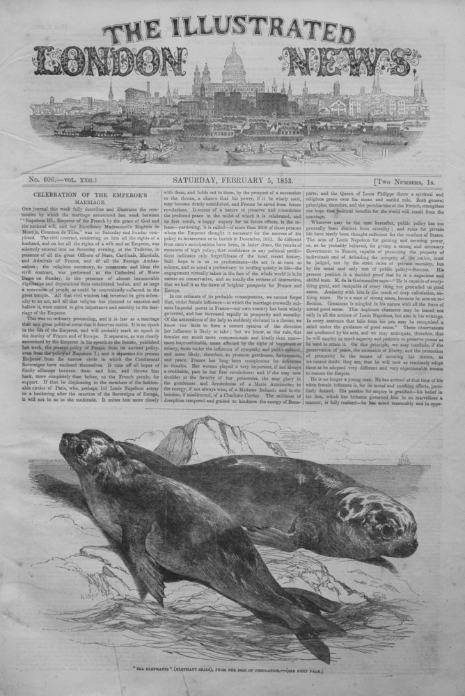 Illustrated London News,  February 5th 1853.