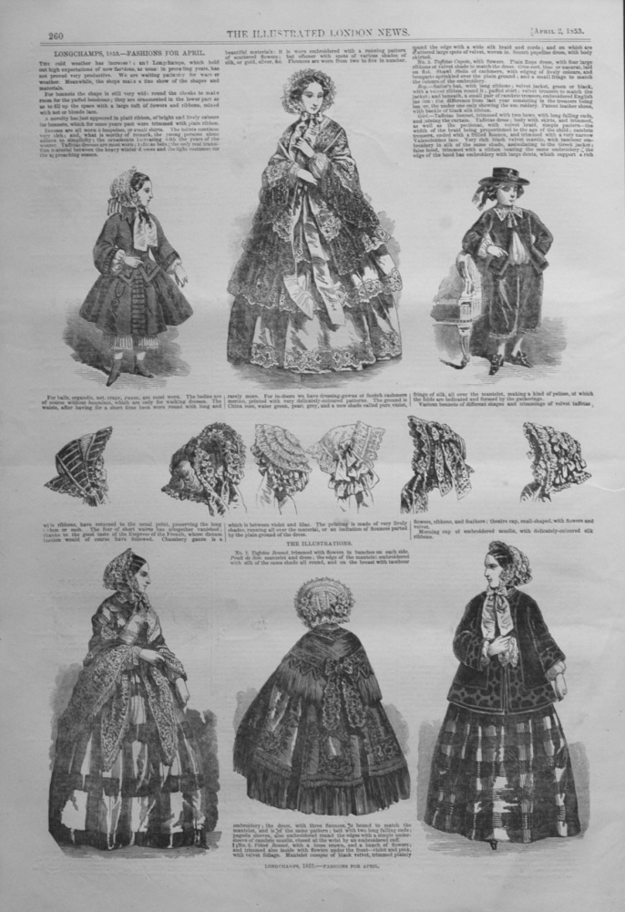 Longchamps, 1853. -Fashions For April.