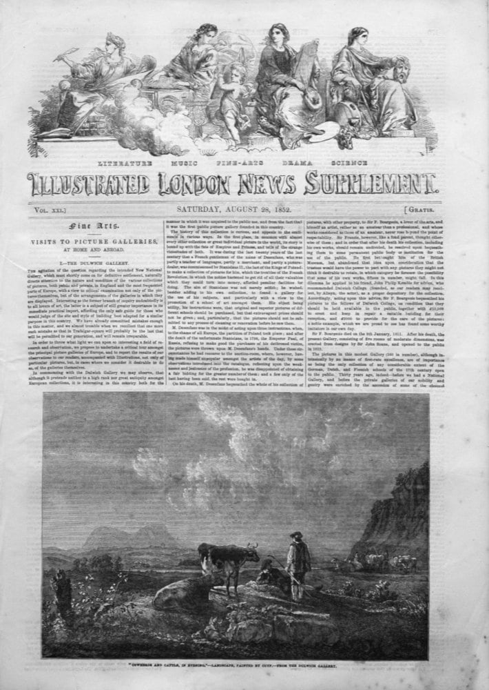 Illustrated London News (Supplement) for August 28th 1852.