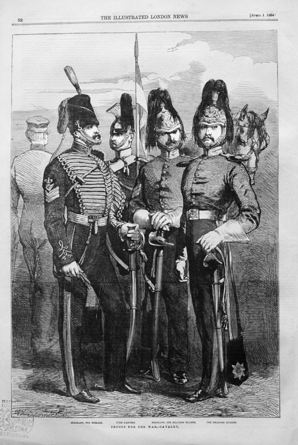 Troops for the War.- Cavalry. 1854.