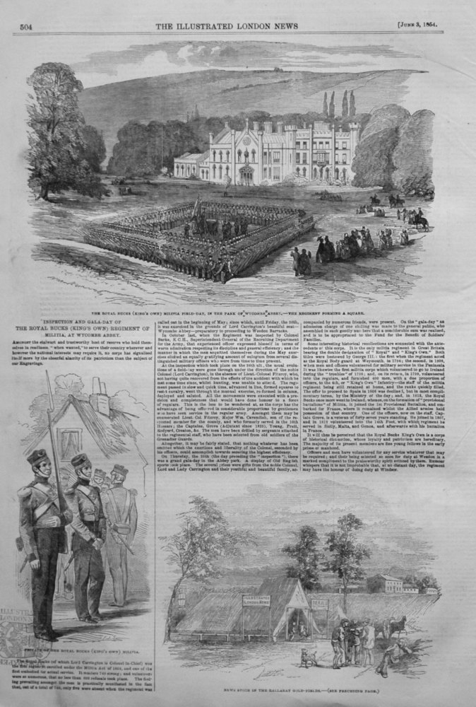 Inspection and Gala-Day of the Royal Bucks (King's Own) Regiment of Militia, at Wycombe Abbey.