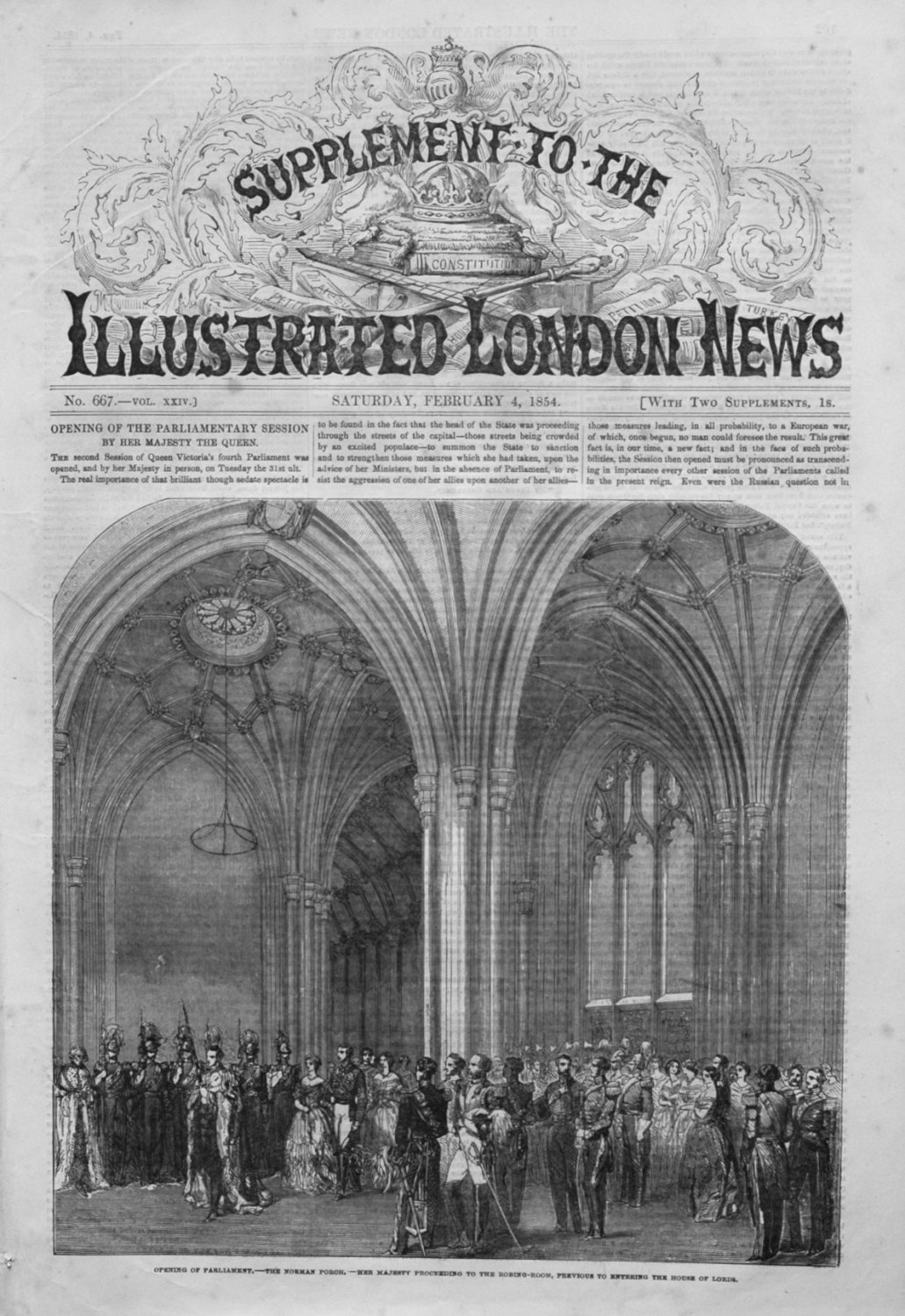Illustrated London News (Supplement) for February 4th 1854.
