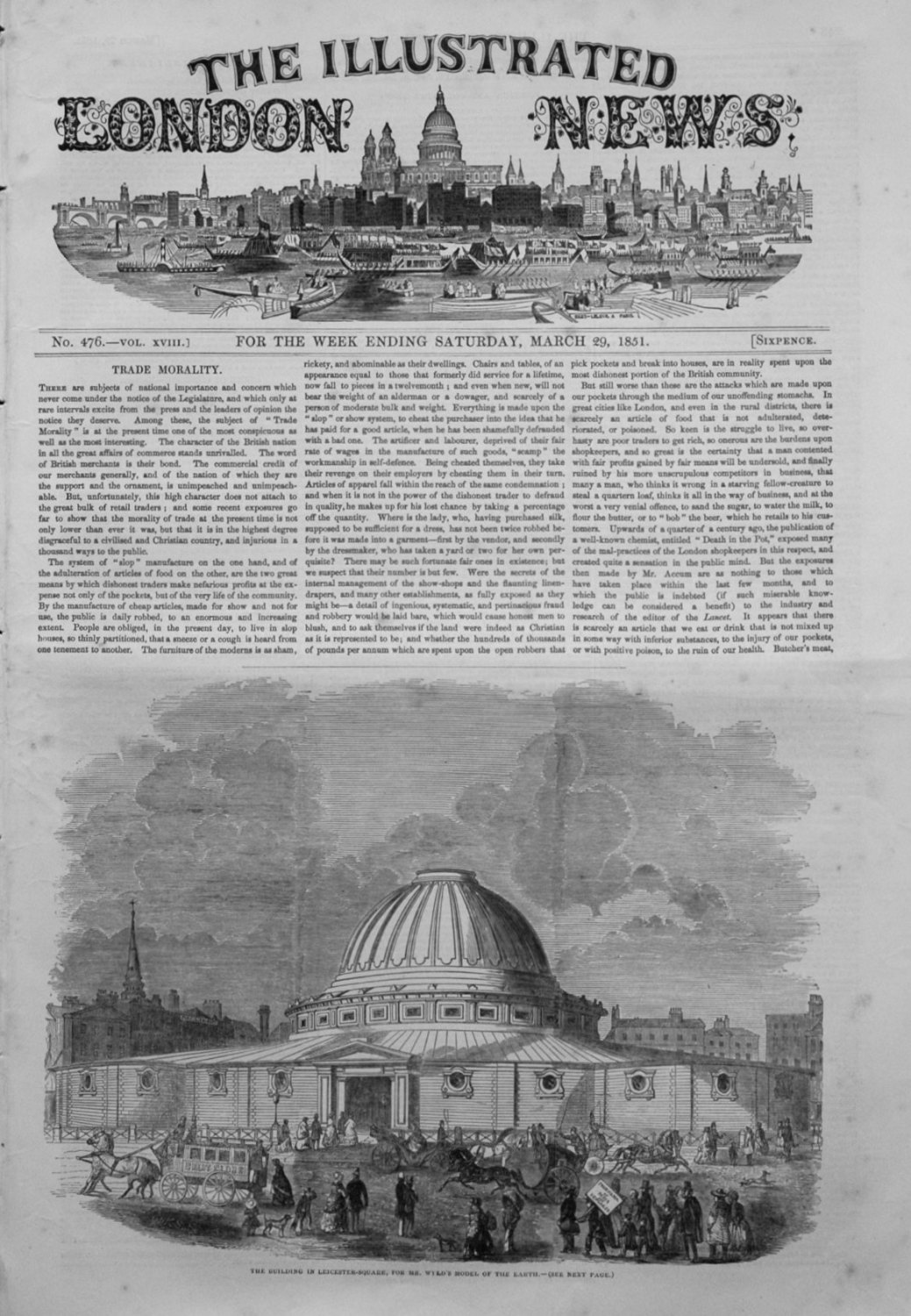 Illustrated London News March 29th 1851.