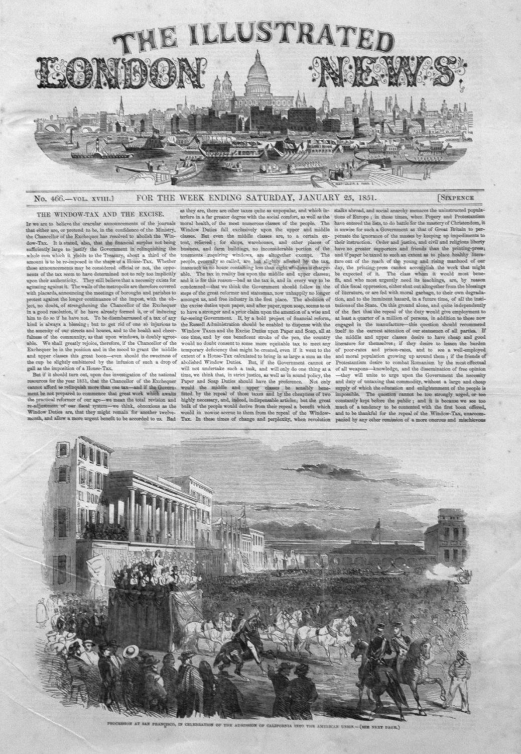 Illustrated London News January 25th 1851.