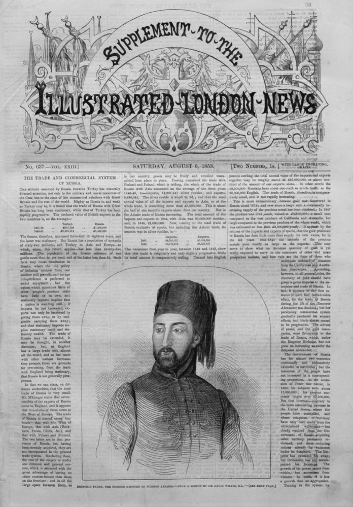 Illustrated London News, August 6th 1853. (Supplement)