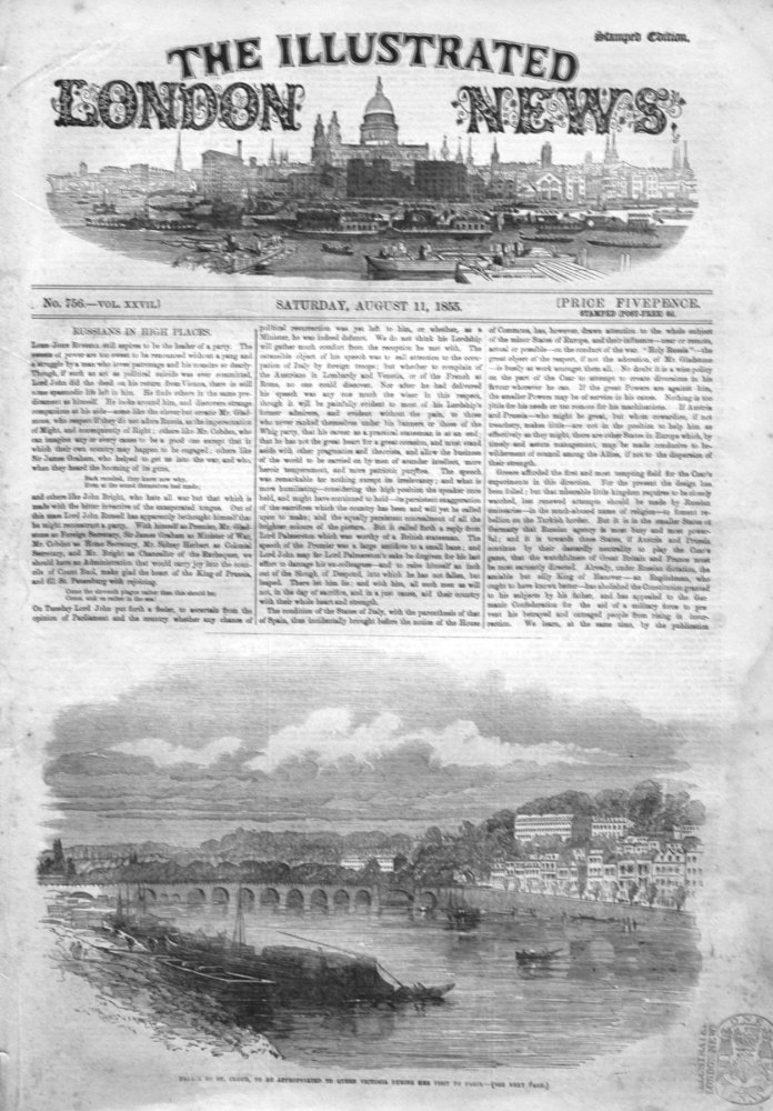 Illustrated London News with Supplement for August 11th 1855