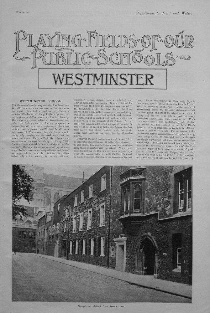 Playing Fields of our Public Schools. July 14th 1900.