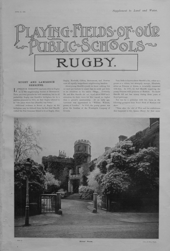 Playing Fields of our Public Schools. June 23rd 1900.