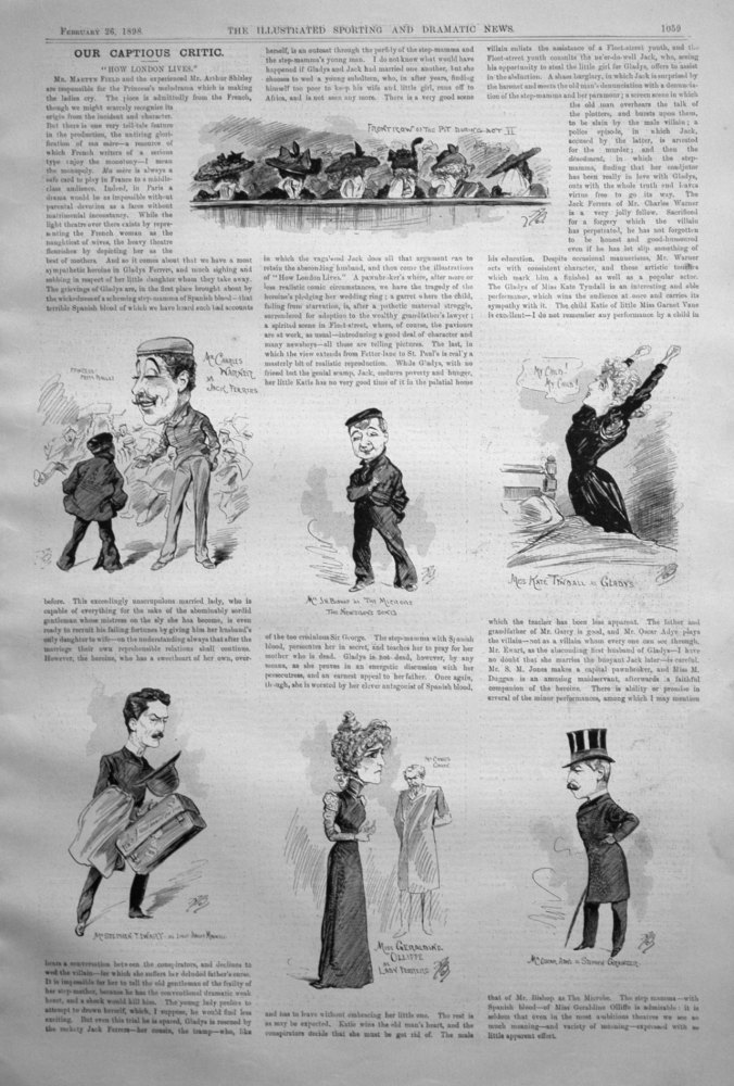 Our Captious Critic, February 26th 1898.  :  "How London Lives," at the Princess's Theatre.