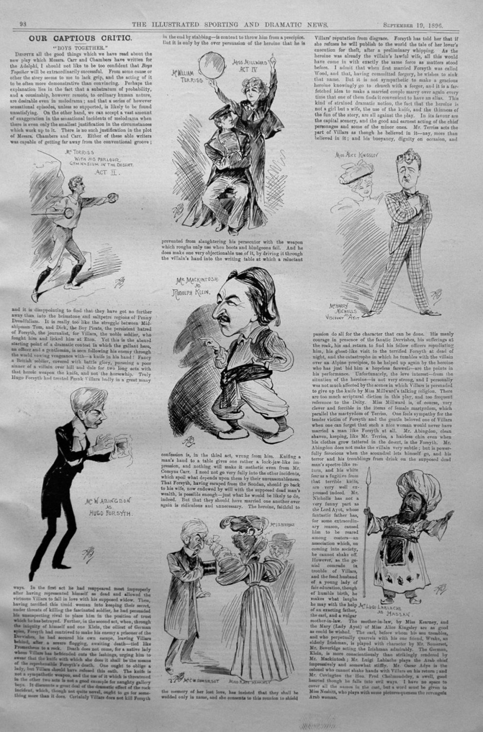Our Captious Critic, September 19th 1896.
