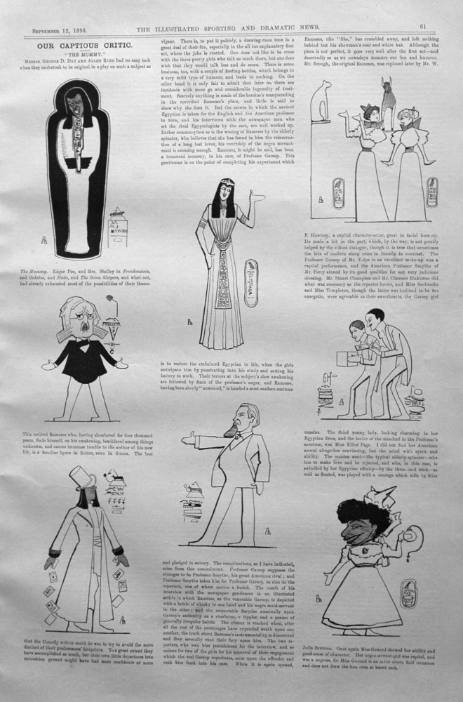 Our Captious Critic, September 12th, 1896.  :   "The Mummy," at the Comedy Theatre.