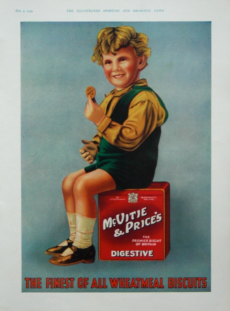 McVitie & Price's Digestive Biscuits.    Rover Car Co.    Craven A. Virginia Cigarettes.  1935.