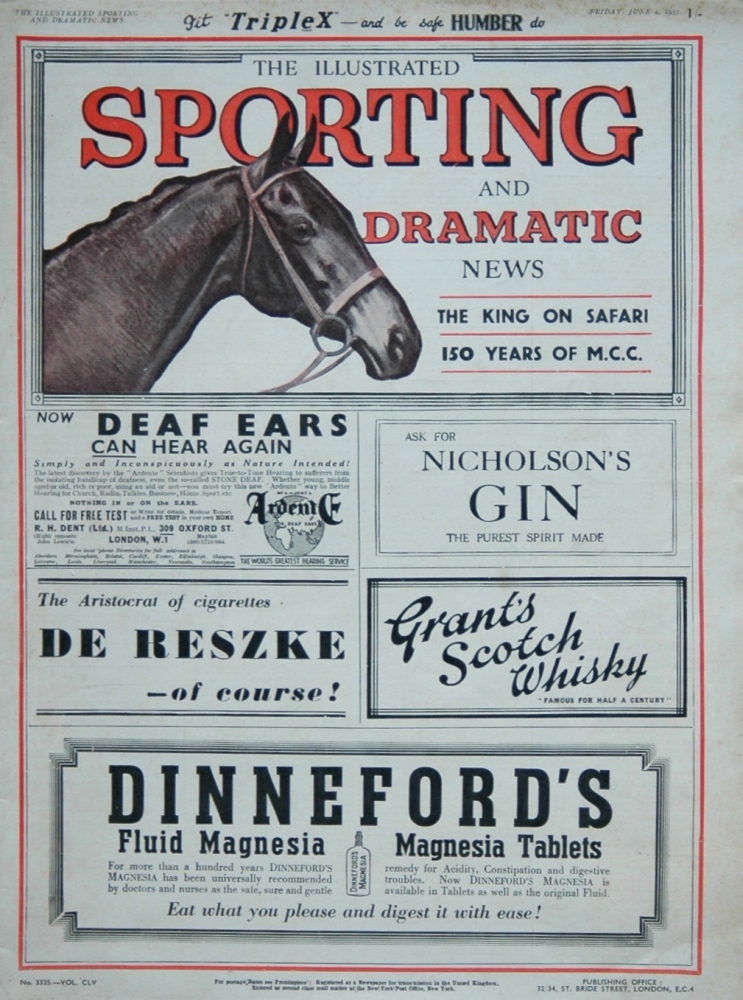 Illustrated Sporting and Dramatic News June 4th 1937.
