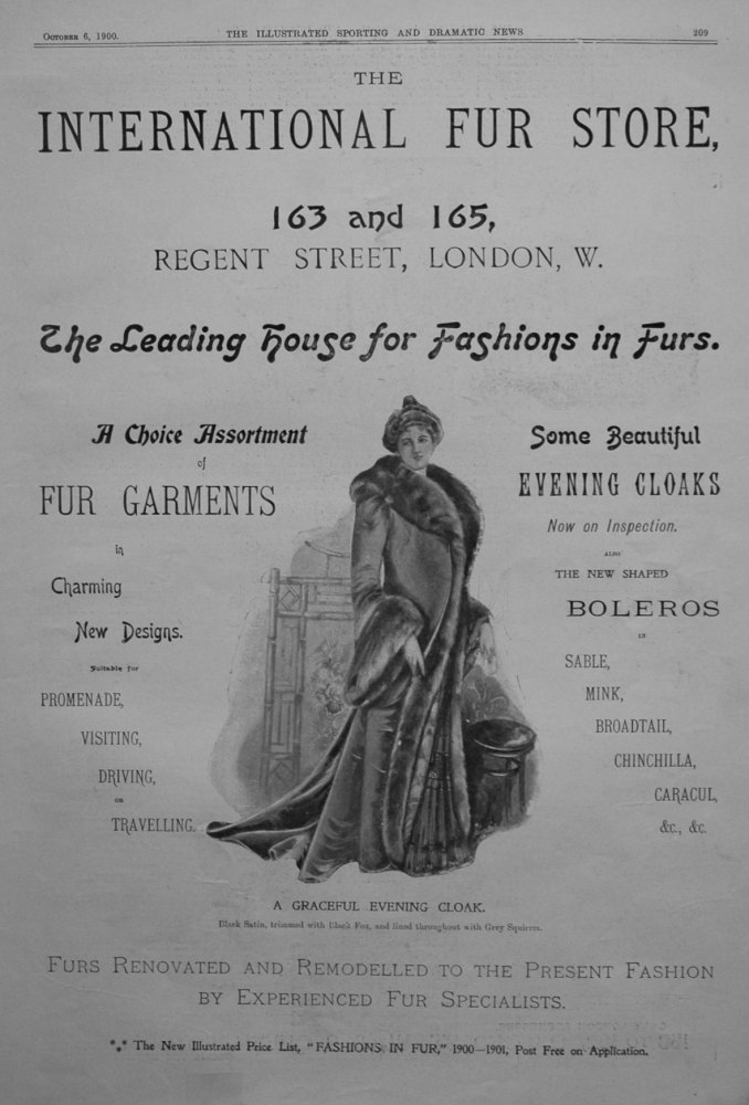 The International Fur Store. October 6th 1900