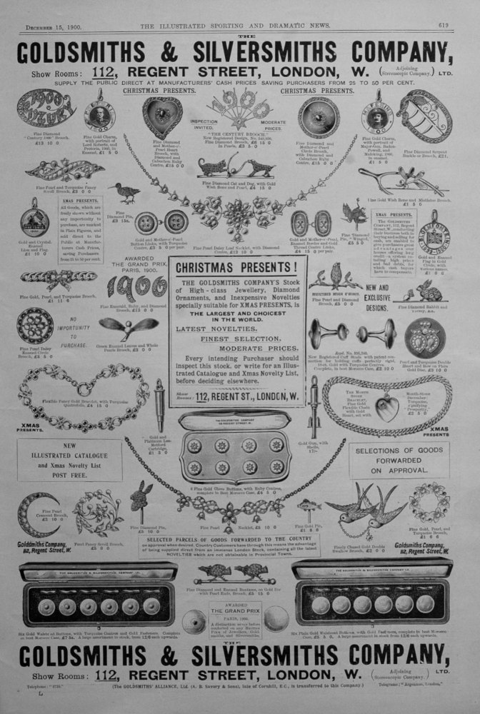 Goldsmiths & Silversmiths Company. December 15th 1900.