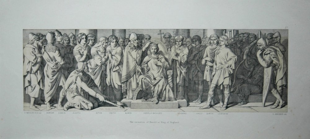 The coronation of Harold as King of England.